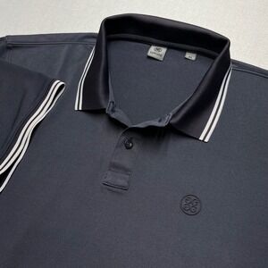 G/FORE Mens XL Navy Blue Performance Golf Polo Shirt Tipped Collar Logo 1578
